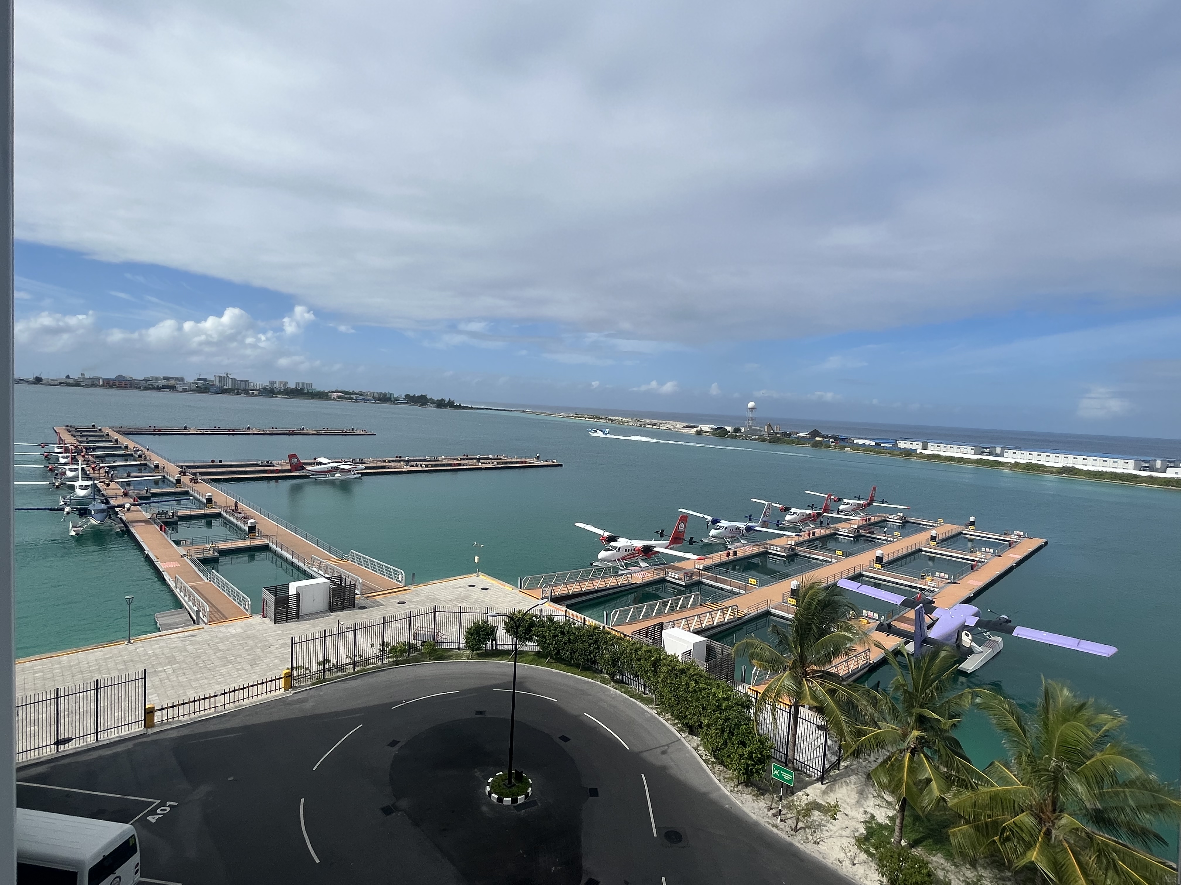 Ponton d'hydravion aux Maldives